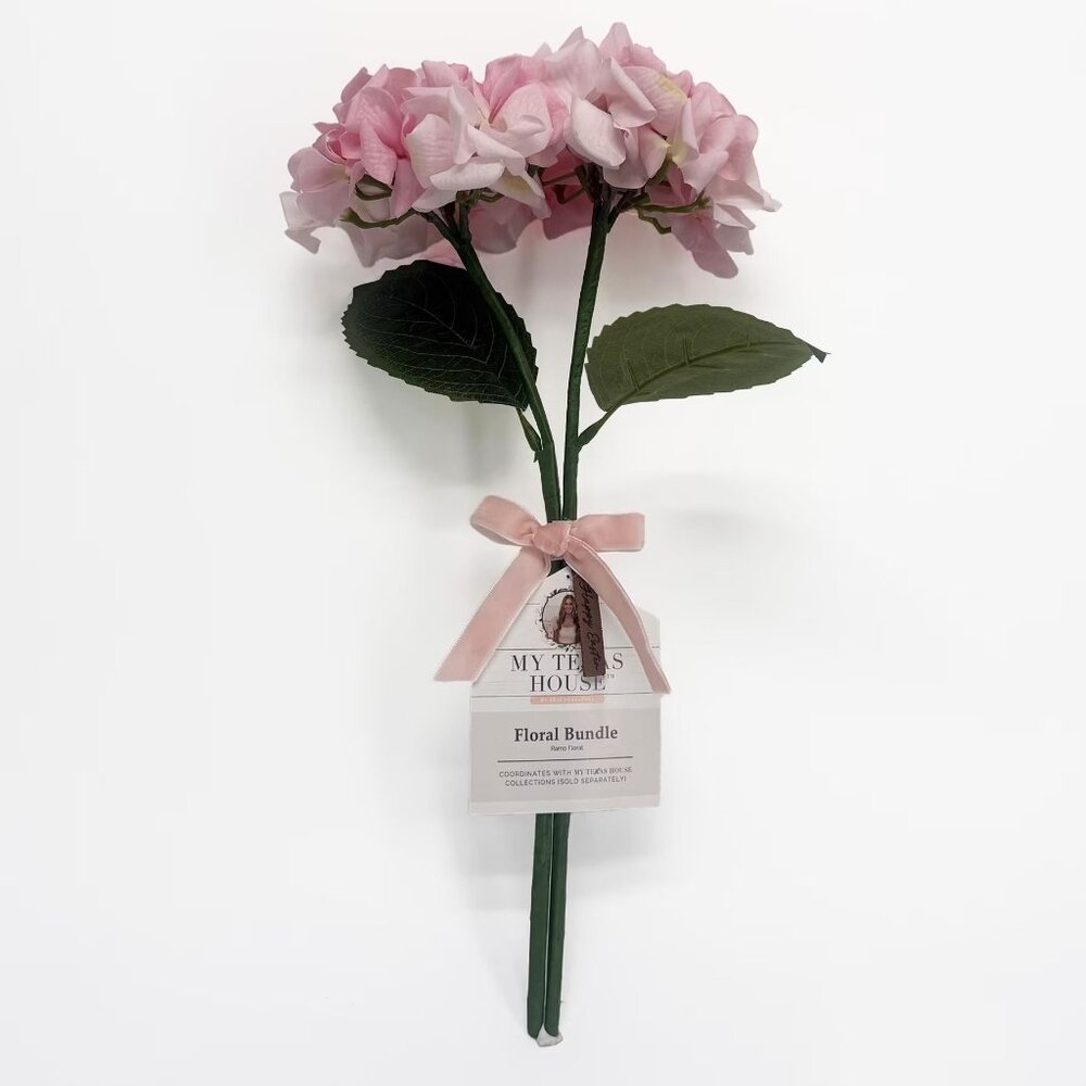 My‎ Texas House Hydrangea Floral Pick Set - Two 16" Pink Hydrangea Stems, Easter